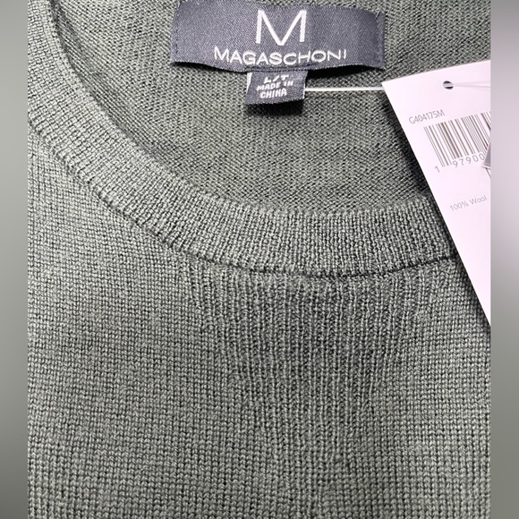 Magaschoni 100%Wool Long Sleeve Crewneck Full Fashion Knit Light Weight Sweater - Picture 4 of 13